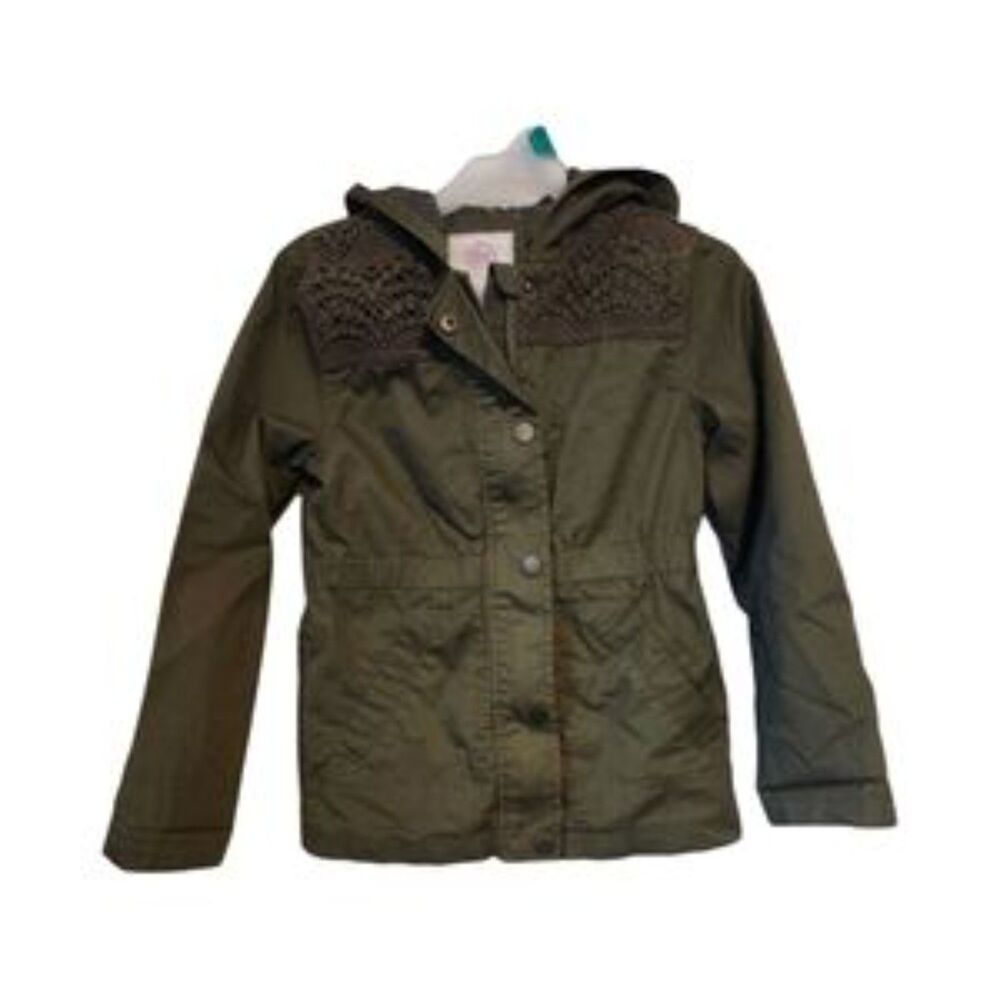 SO Girls Olive Green Hooded Jacket Utility Coat